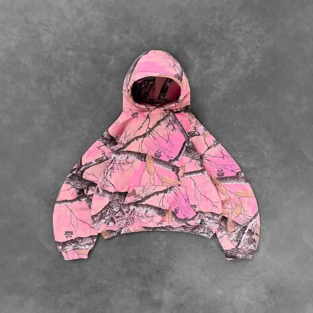 Hoodie camouflage rose