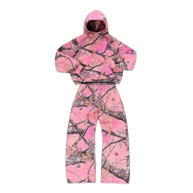 Hoodie camouflage rose