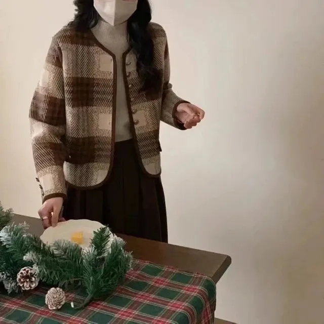 Veste en tweed à carreaux