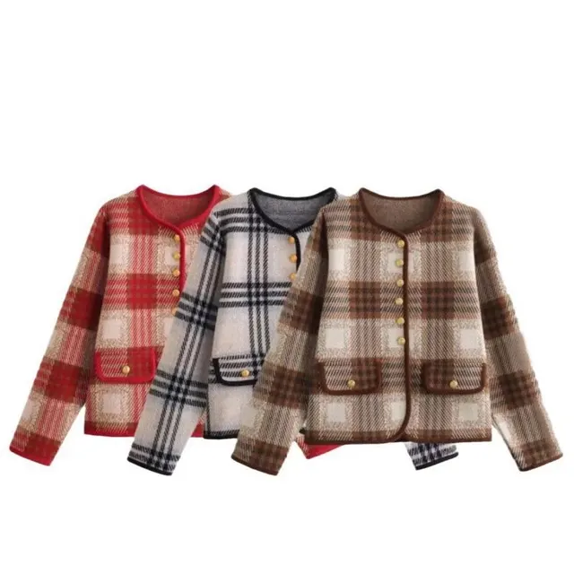 Veste en tweed à carreaux