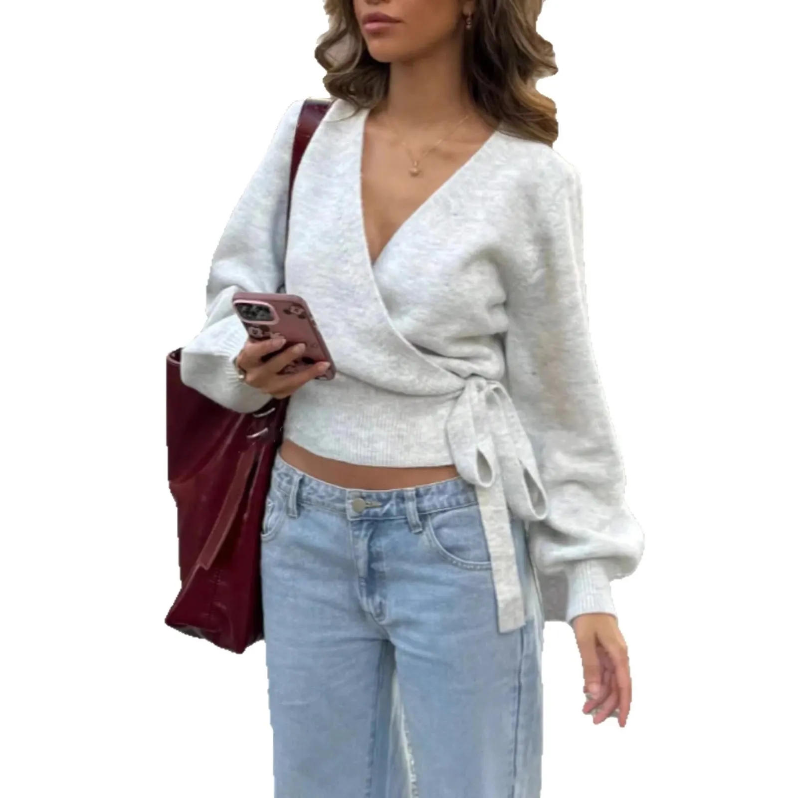 Pull cache-cœur en maille