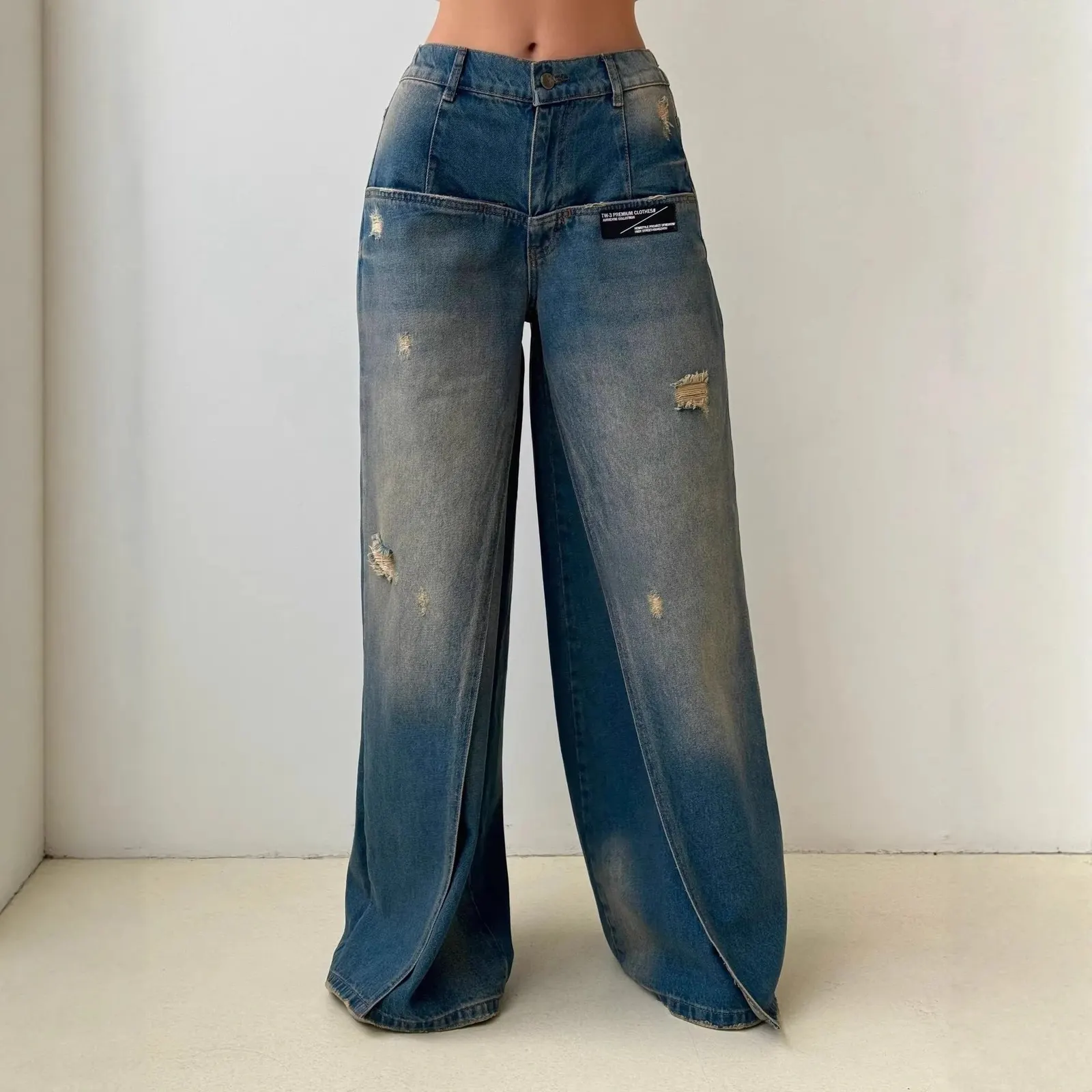 Jean large délavé vintage