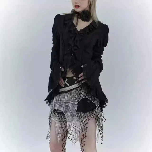 Blouse gothique à volants