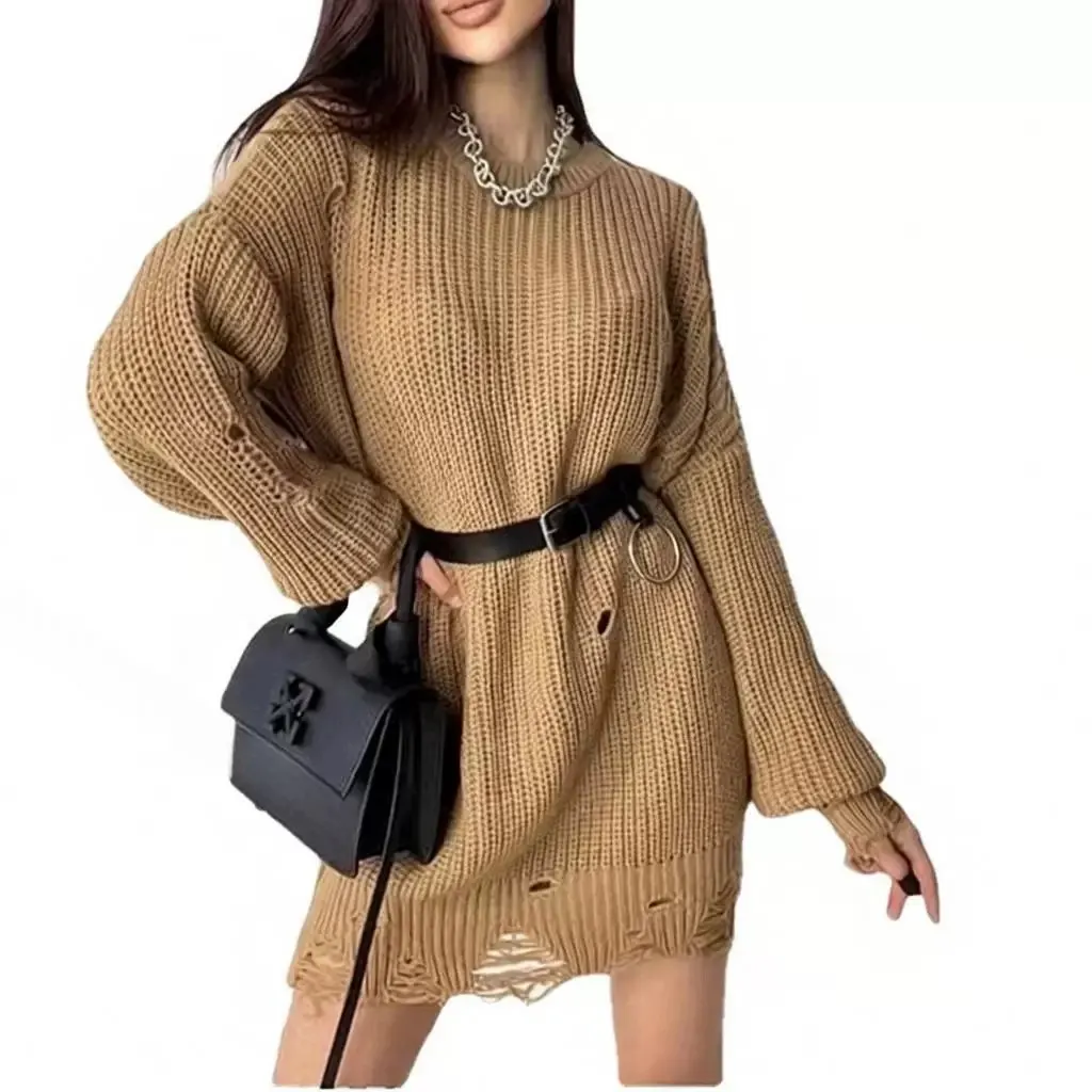 Robe pull maille destroy