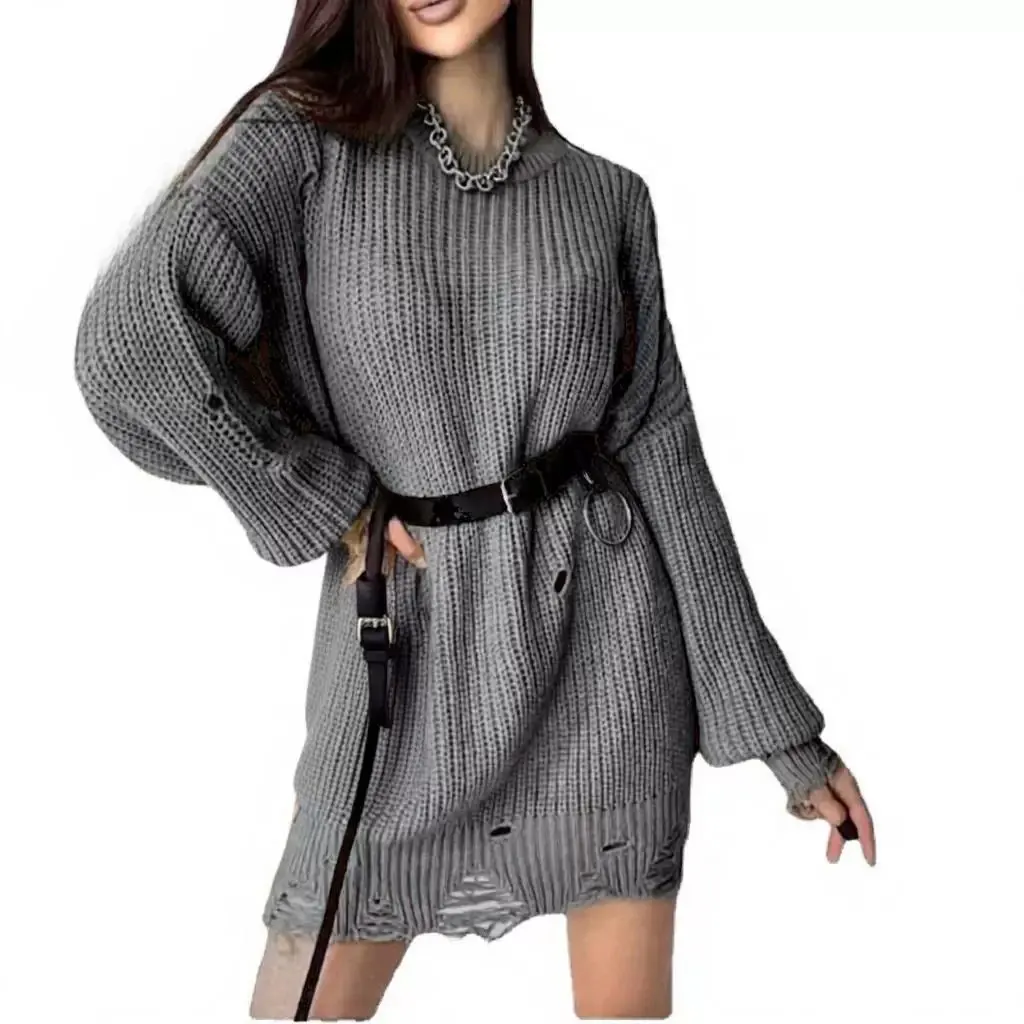 Robe pull maille destroy
