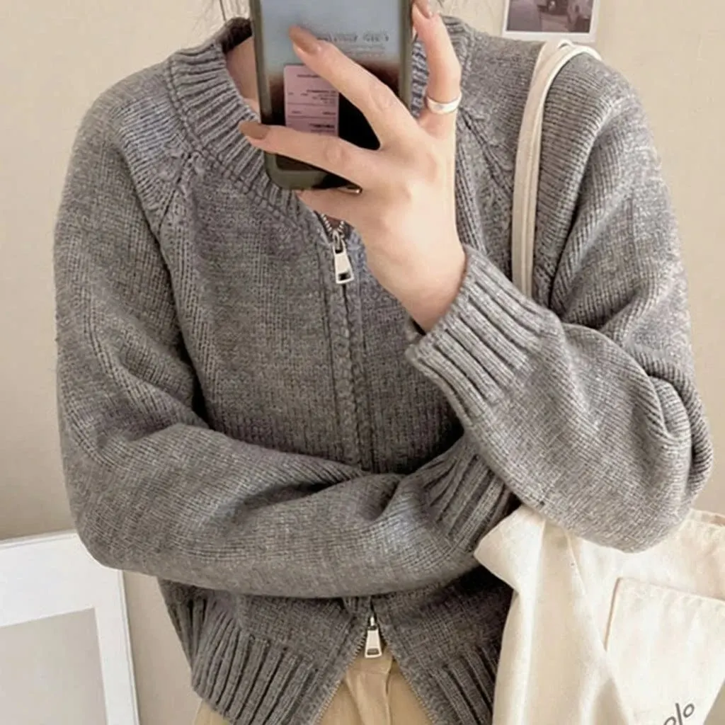 Cardigan zippé en maille