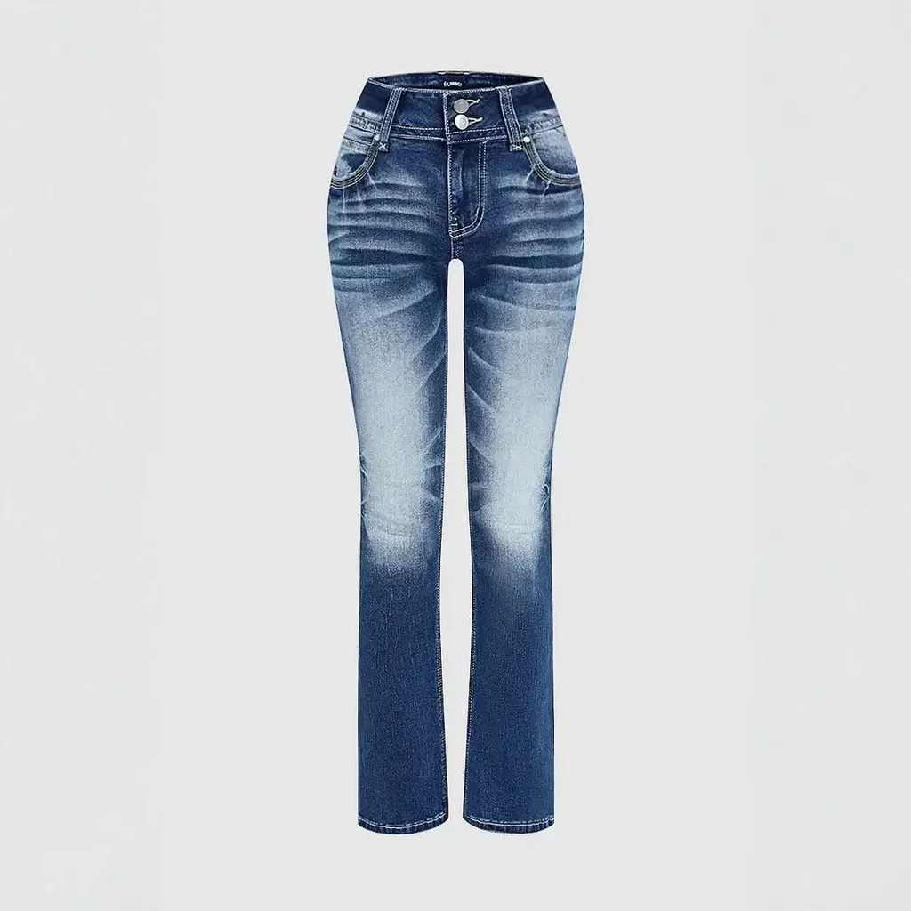 Jean bootcut délavé