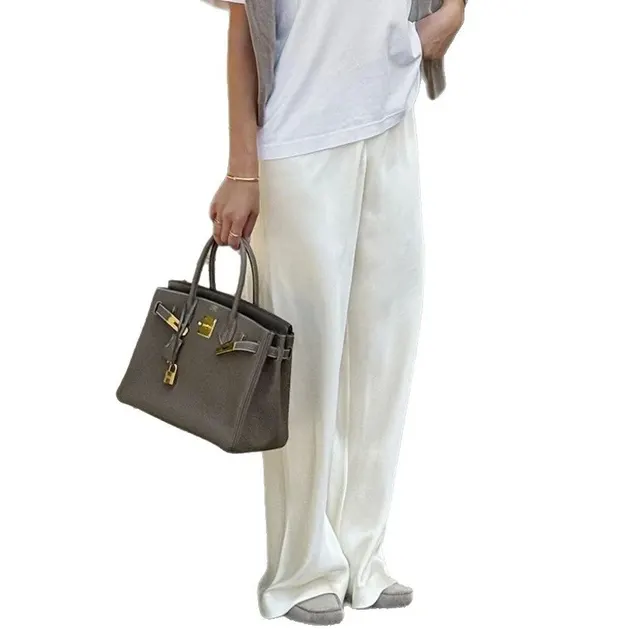 Pantalon large en satin