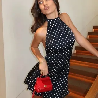 Robe dos nu à pois