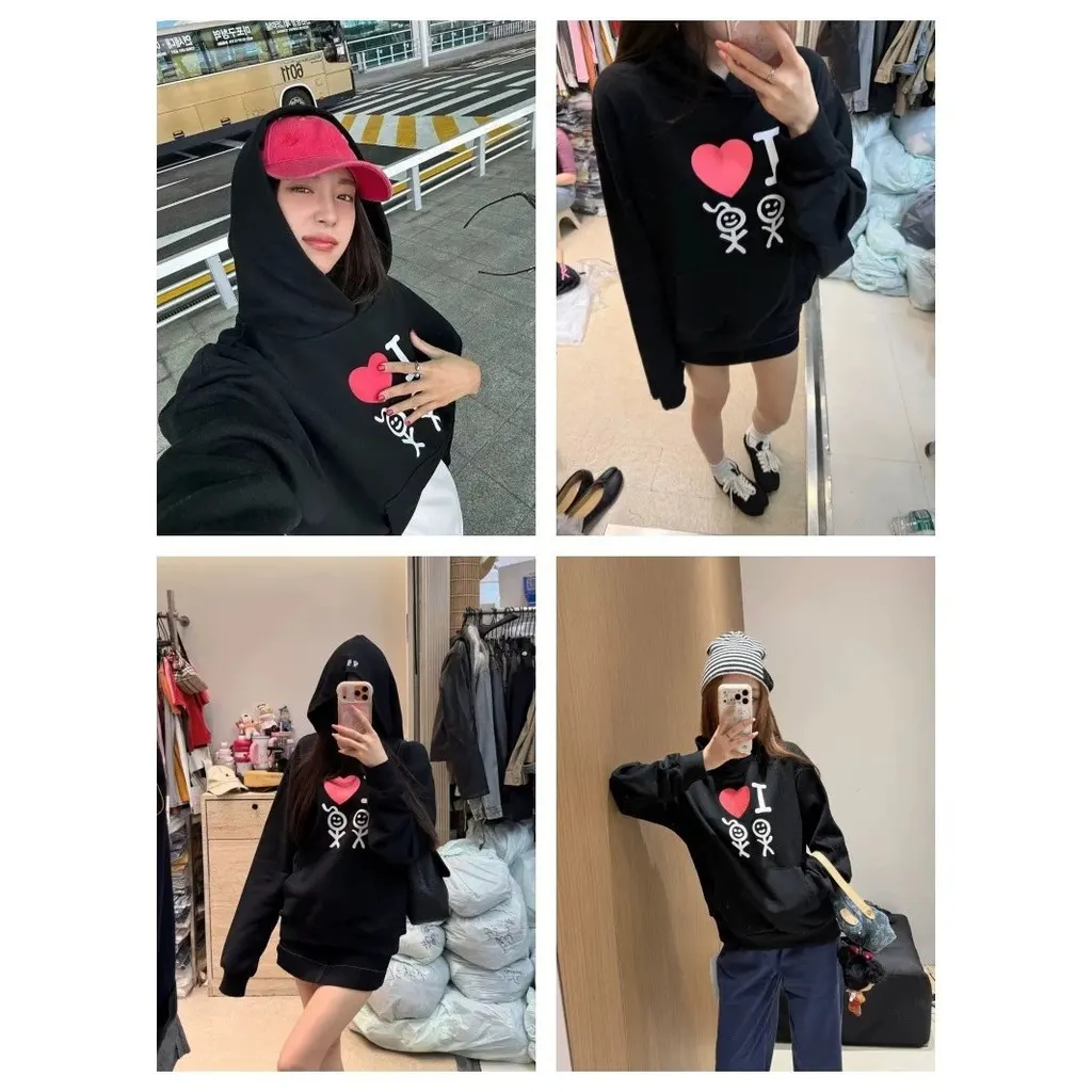 Hoodie imprimé cœur