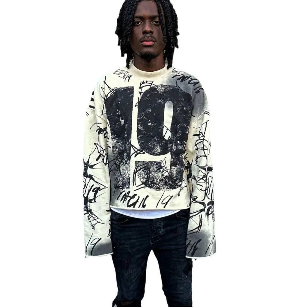 Sweat crop imprimé 19