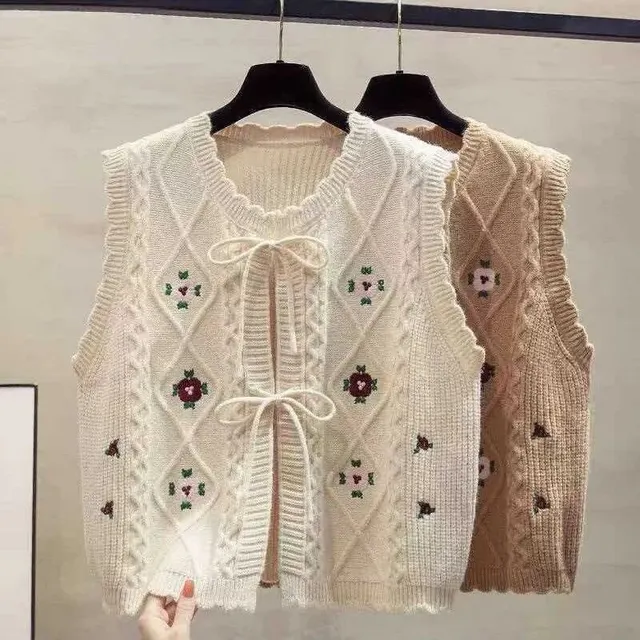 Gilet en maille torsadée