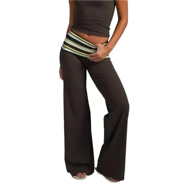 Pantalon yoga taille rayée