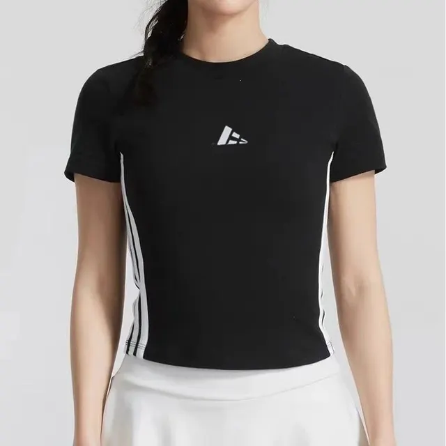 T-shirt crop à bandes