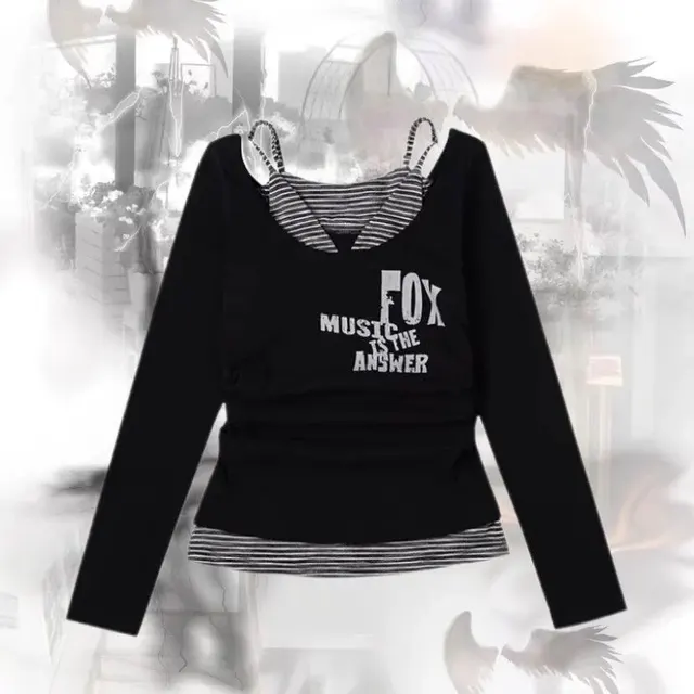 Top y2k faux deux-pièces