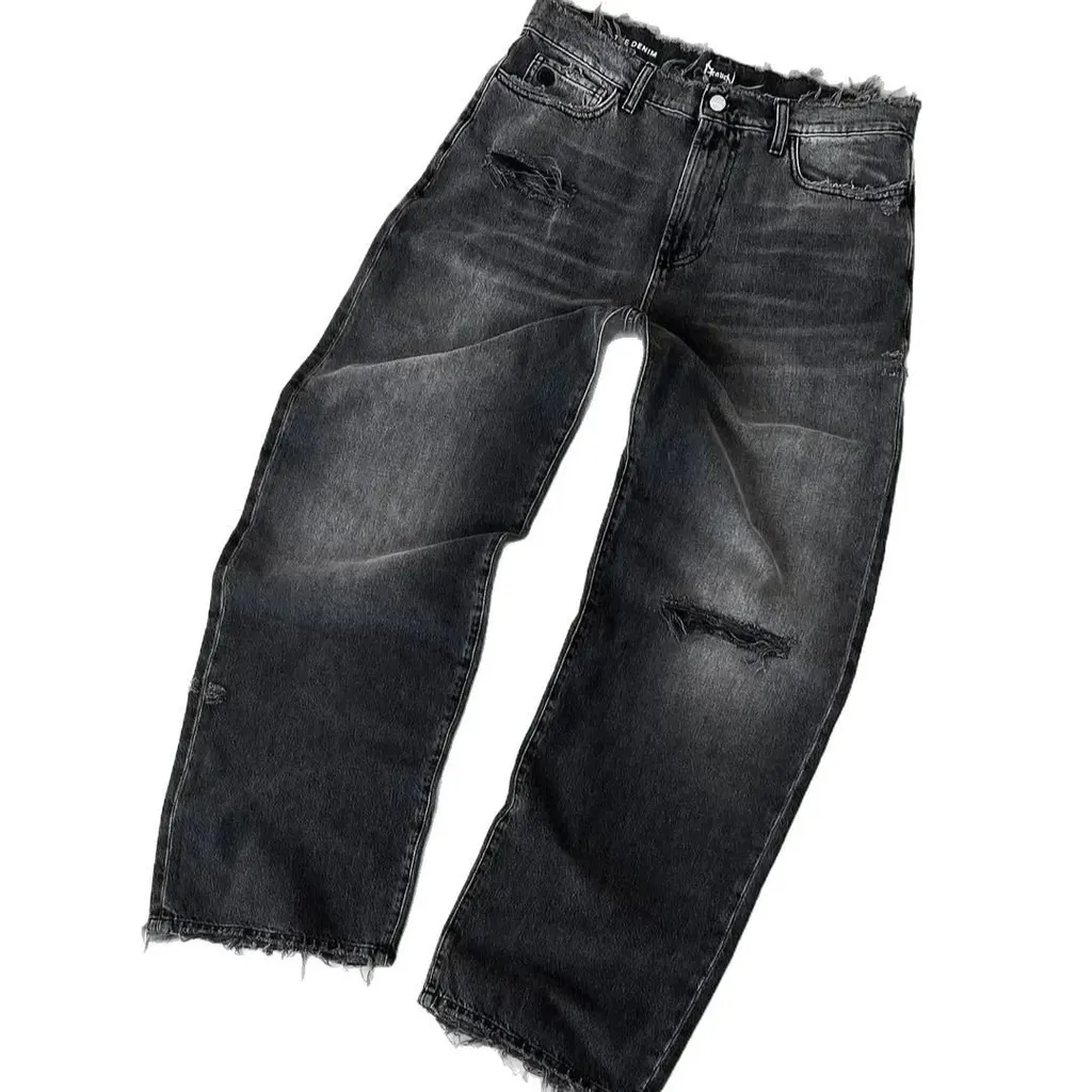 Jean baggy délavé destroy