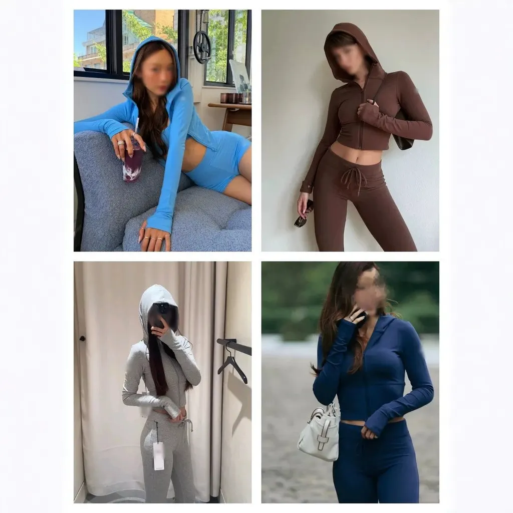 Ensemble yoga hoodie zippé