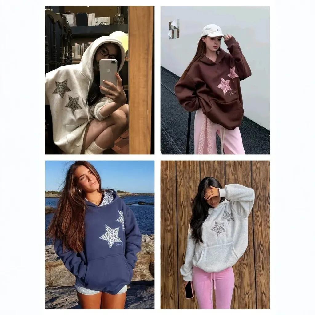 Hoodie étoiles léopard