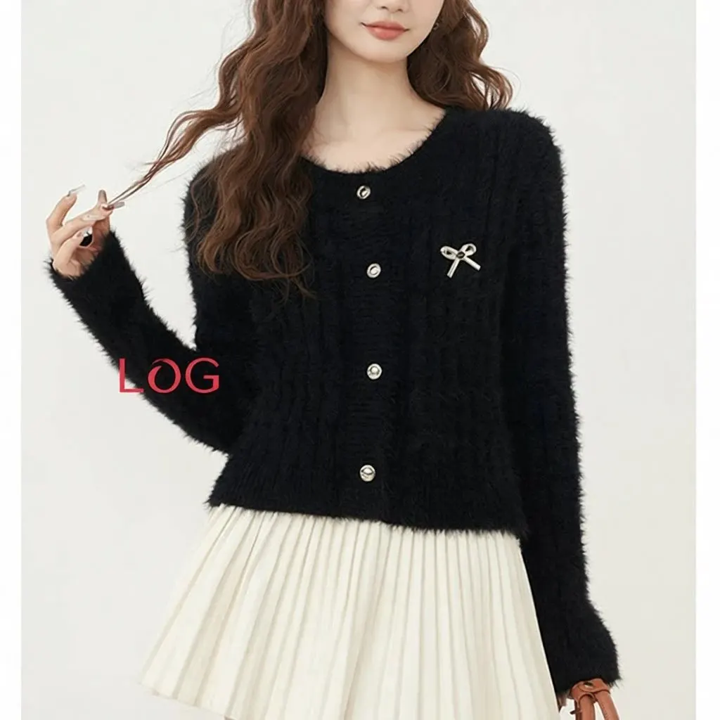 Cardigan imitation vison