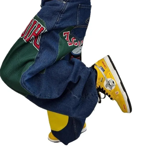 Jean baggy patchwork maillots