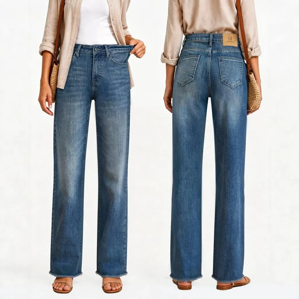 Jean droit taille haute