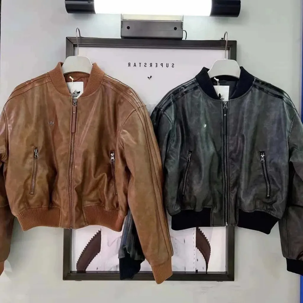 Bomber en cuir Adidas