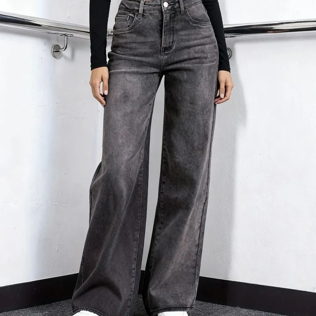 Jean large taille haute