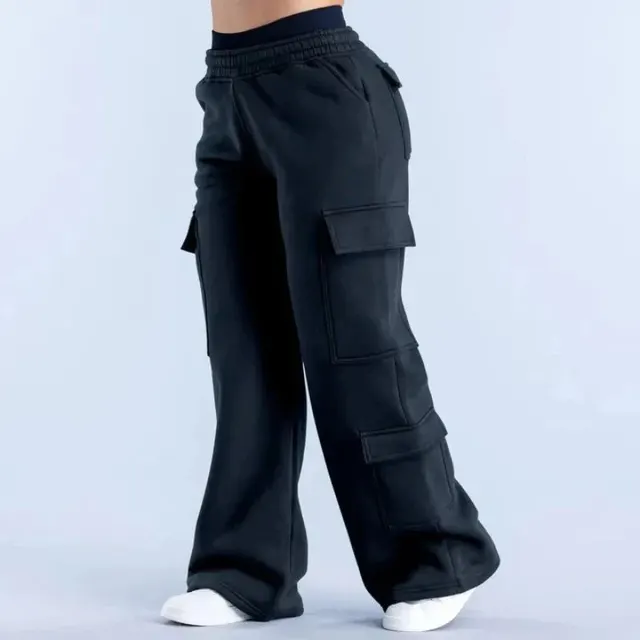 Pantalon cargo large molletonné