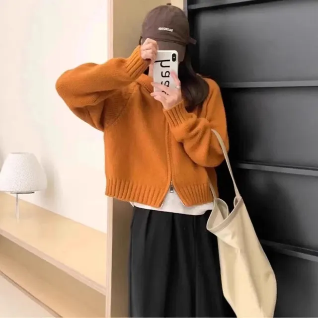 Cardigan zippé à capuche