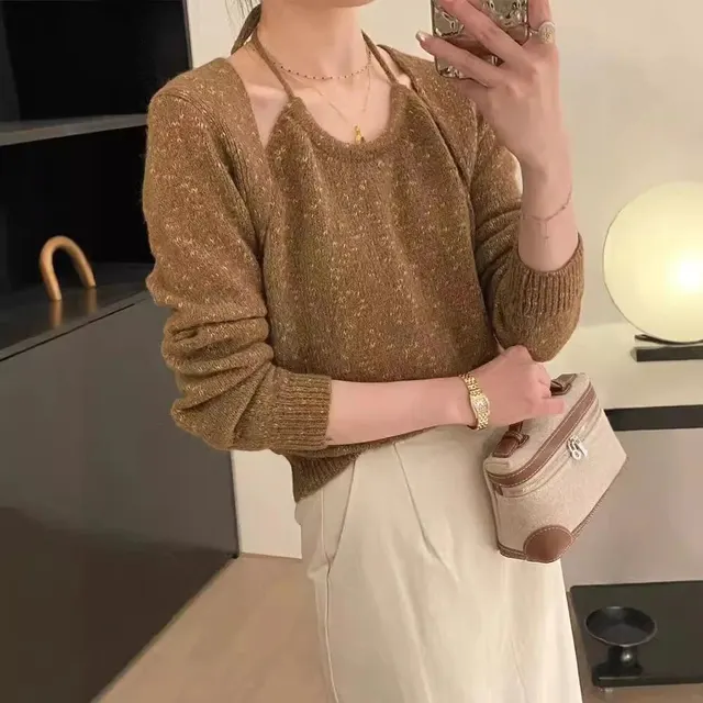 Pull en maille effet deux pièces