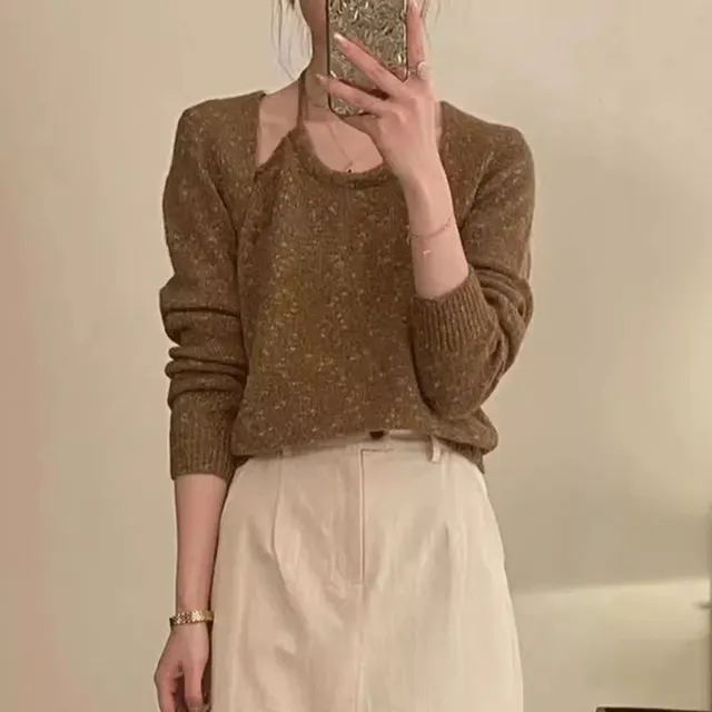 Pull en maille effet deux pièces