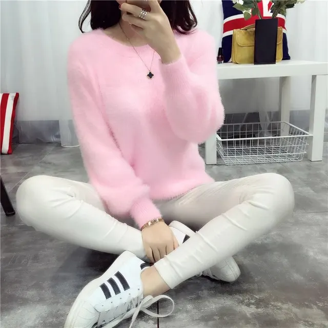 Pull duveteux en mohair