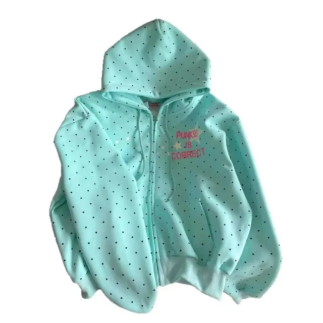 Hoodie zippé à pois