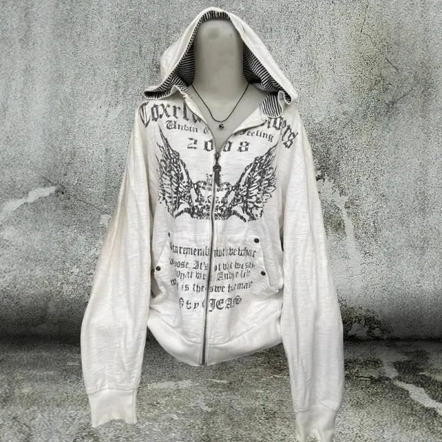 Hoodie zippé imprimé gothique