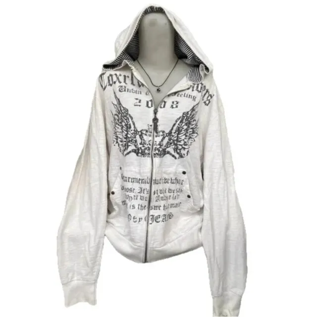 Hoodie zippé imprimé gothique