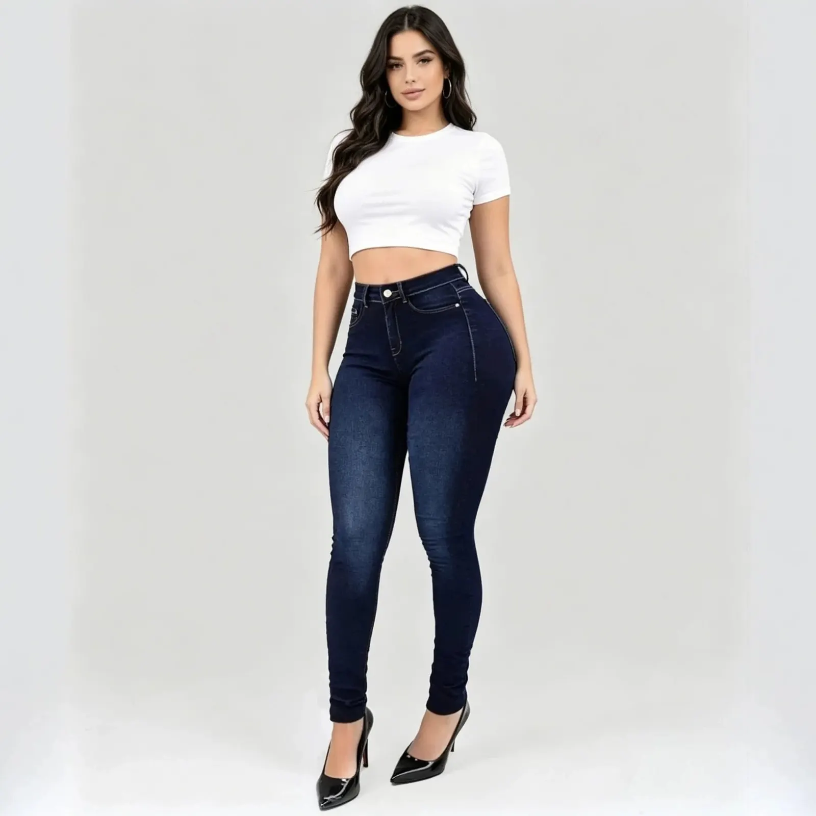 Jean skinny taille haute