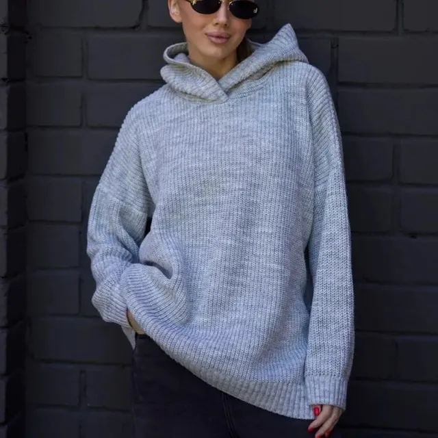Pull à capuche en maille
