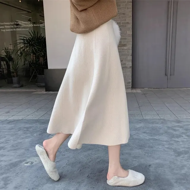 Jupe midi en maille