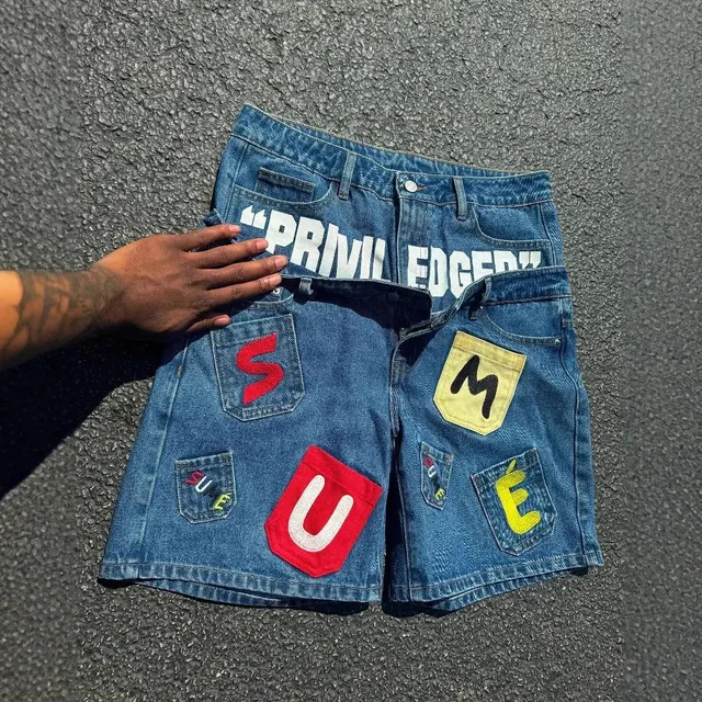 Short en jean double taille