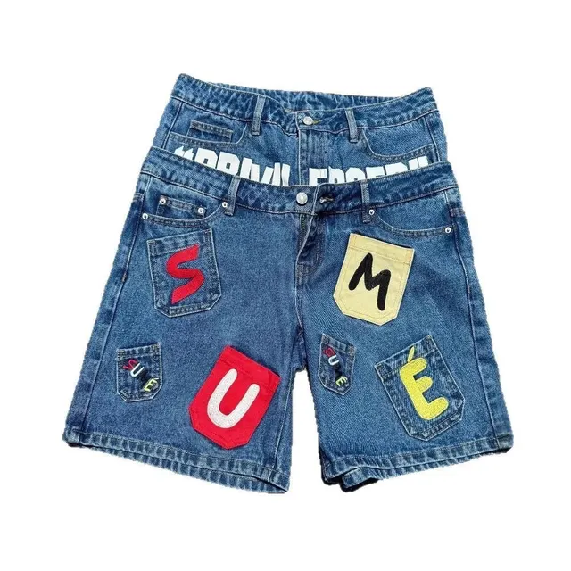 Short en jean double taille