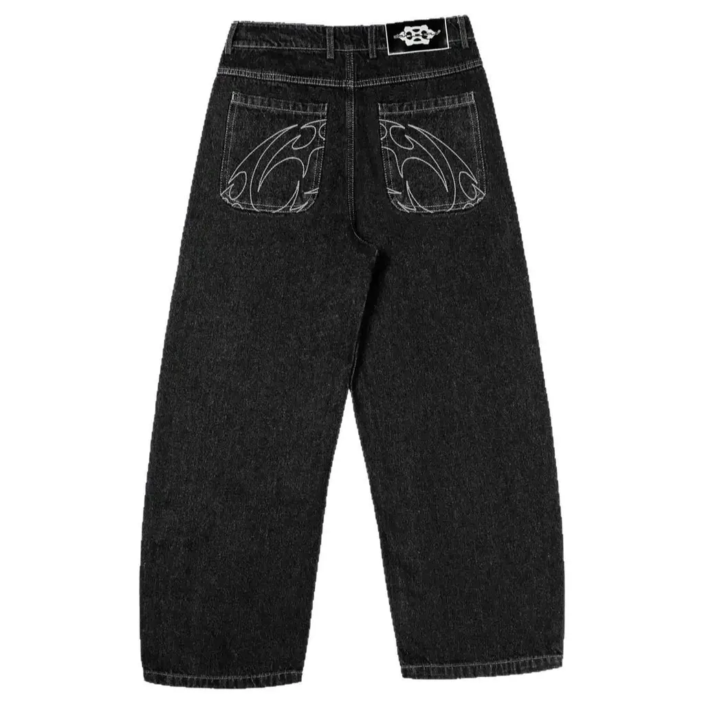 Jean baggy brodé tribal