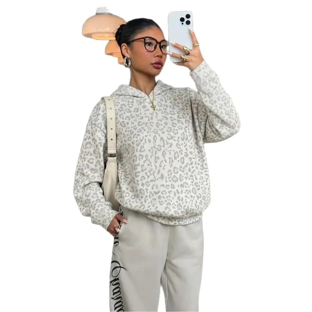 Sweat à capuche léopard