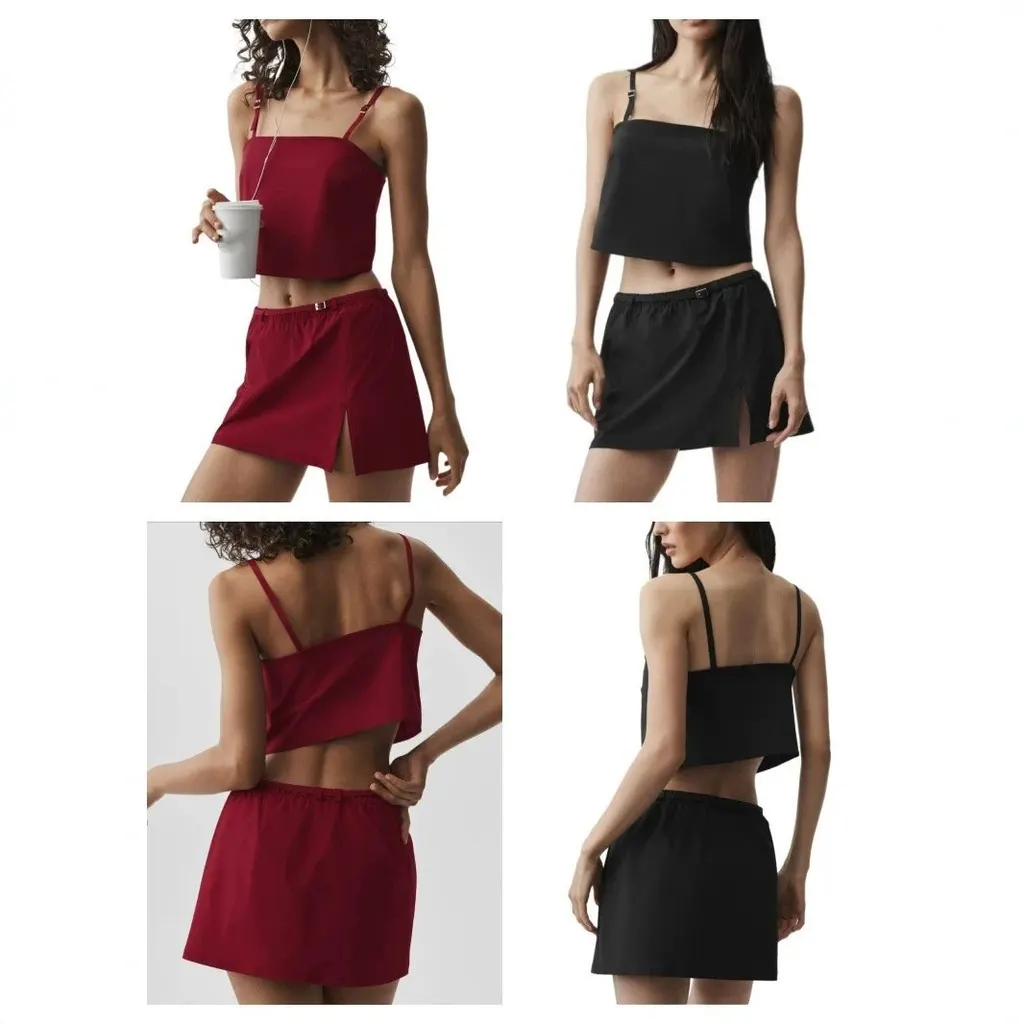 Ensemble caraco et jupe courte
