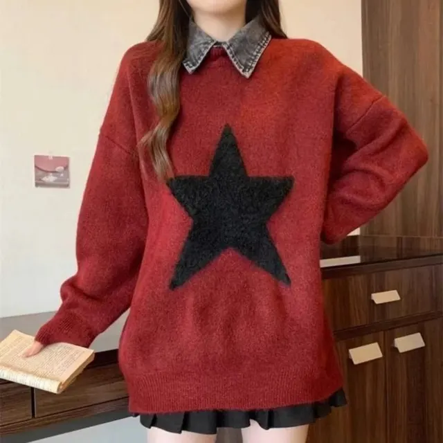 Pull étoile col denim