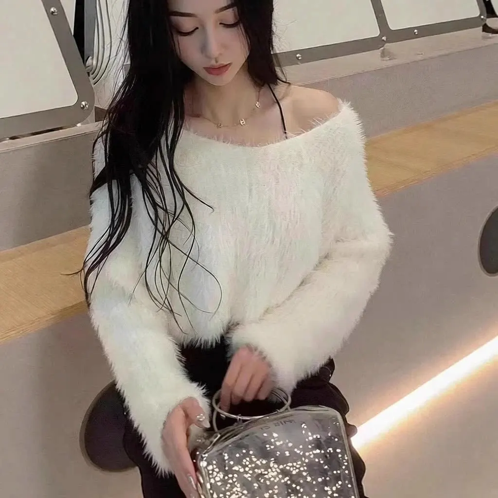 Pull court en fausse fourrure
