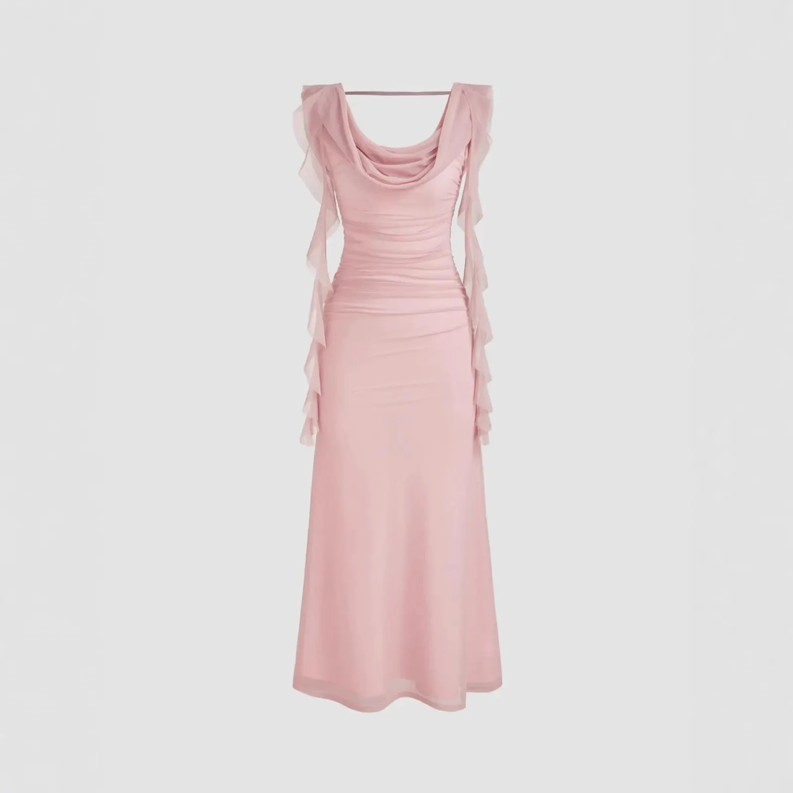 Robe longue à volants