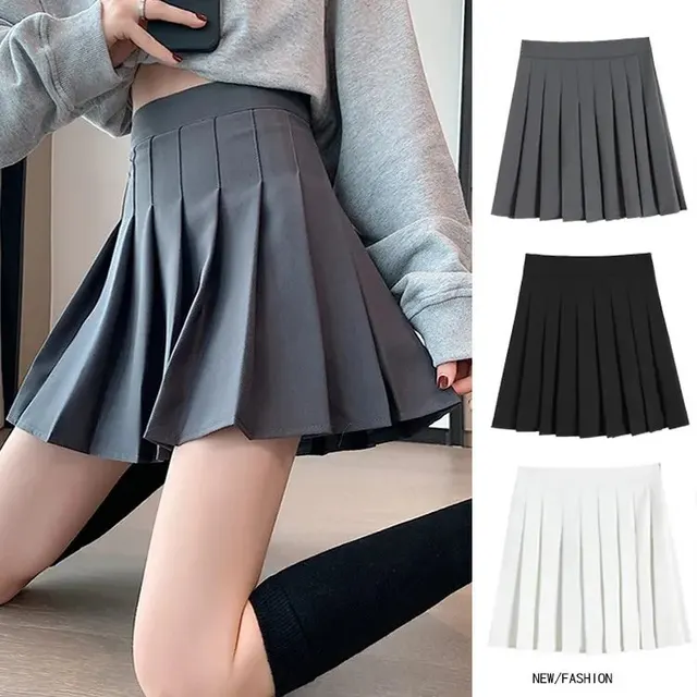 Jupe plissée taille haute
