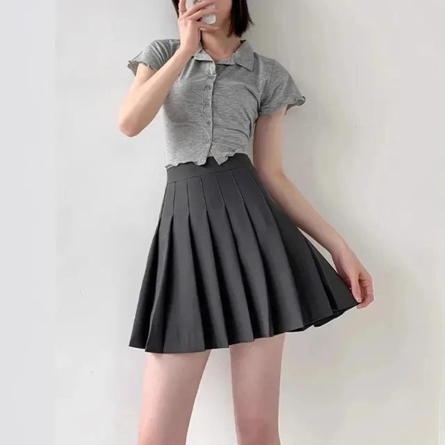 Jupe plissée taille haute