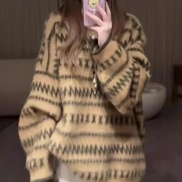Pull jacquard rétro