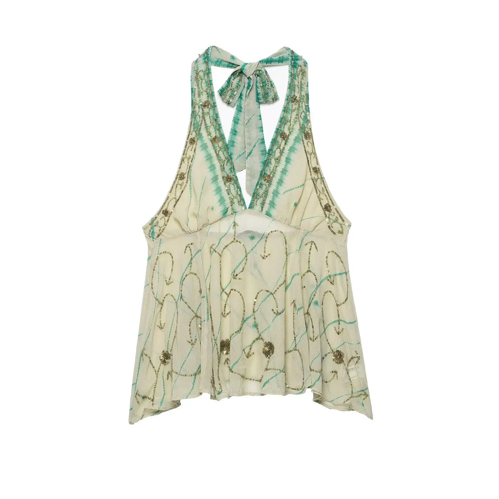 Top dos nu à sequins